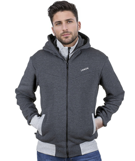 Graphite knitted men's hoodie CARLO LAMON