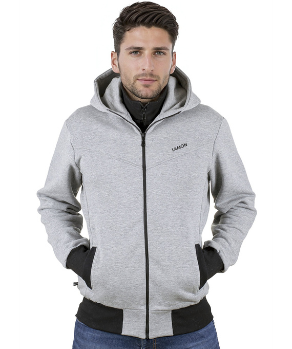 Melange knitted men's hoodie CARLO LAMON