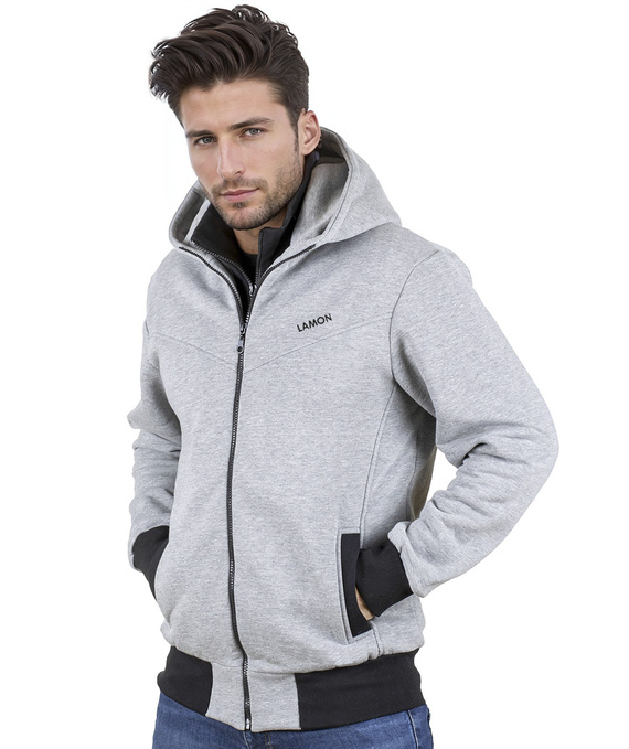 Melange knitted men's hoodie CARLO LAMON