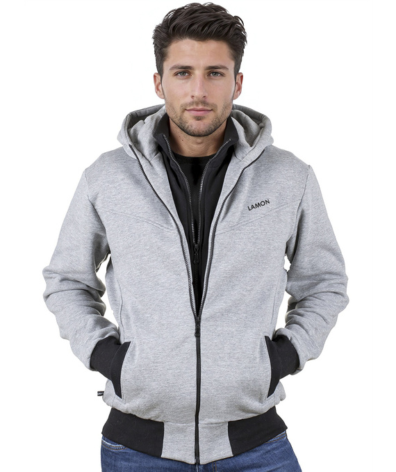 Melange knitted men's hoodie CARLO LAMON