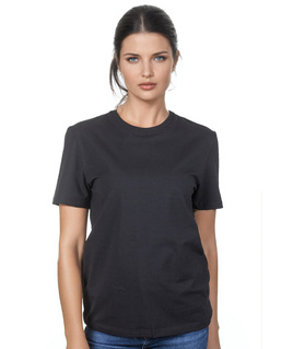 Granatowy t-shirt damski oversize polskiej marki LAMON PREMIUM