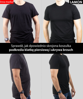 Biały t-shirt męski Lamon - PREMIUM QUALITY