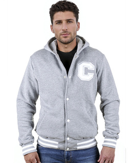 Szara bejsbolówka męska z kapturem 'Federico' od Carlo Lamon