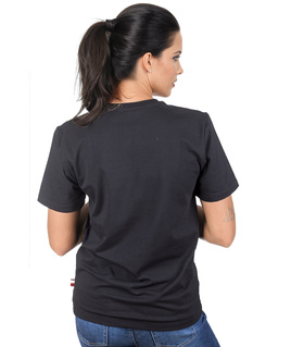 Granatowy t-shirt damski oversize polskiej marki LAMON PREMIUM