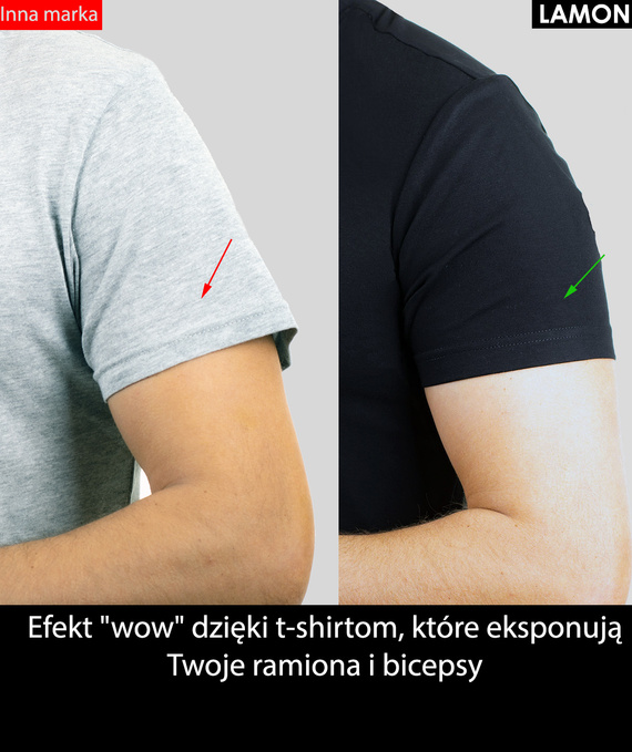 Biały t-shirt męski Lamon - PREMIUM QUALITY