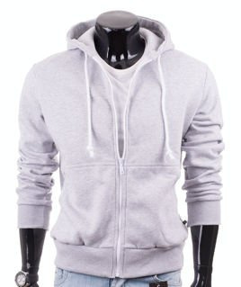 Szara rozpinana bluza męska z kapturem Carlo Lamon