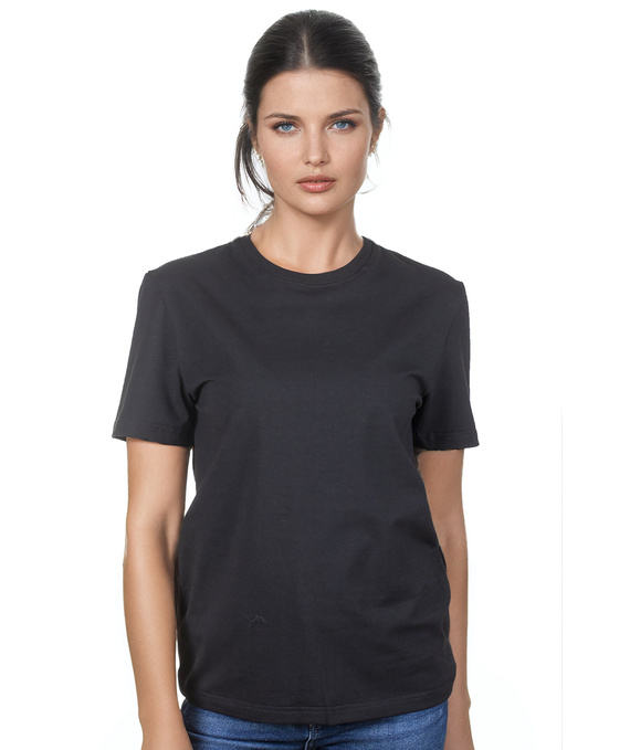 Granatowy t-shirt damski oversize polskiej marki LAMON PREMIUM