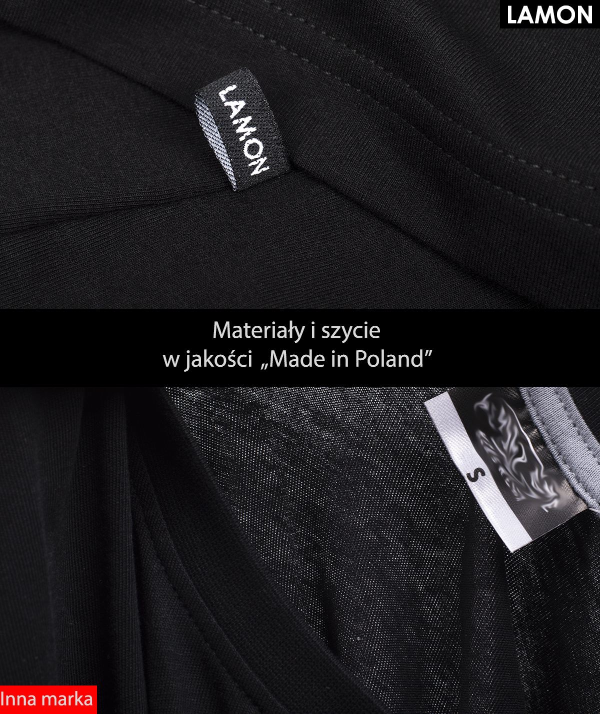 Czarny t-shirt męski Lamon - PREMIUM QUALITY Czarny | Koszulki męskie ...